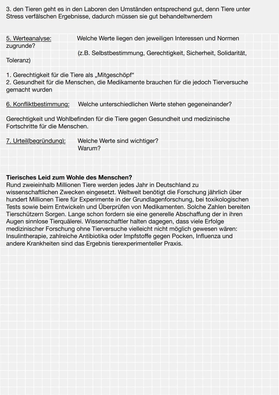 Fallanalyse: Tierisches Leid zum Wohle des Menschen?
1. Situationsanalyse:
Welches sind die Umstände des Falls?
Welche Personen und gesellsc