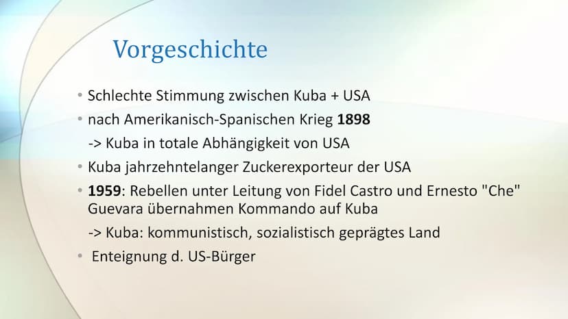 Die Kuba-Krise 1962
Yun-Hee , Geschichte Lk Q2 Yun-Hee
Die Kuba-Krise 1962
- 14. Oktober 1962-28. Oktober 1962
- Höhepunkt des Kalten Kriege
