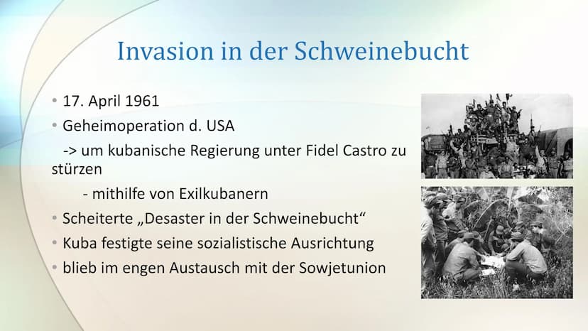 Die Kuba-Krise 1962
Yun-Hee , Geschichte Lk Q2 Yun-Hee
Die Kuba-Krise 1962
- 14. Oktober 1962-28. Oktober 1962
- Höhepunkt des Kalten Kriege