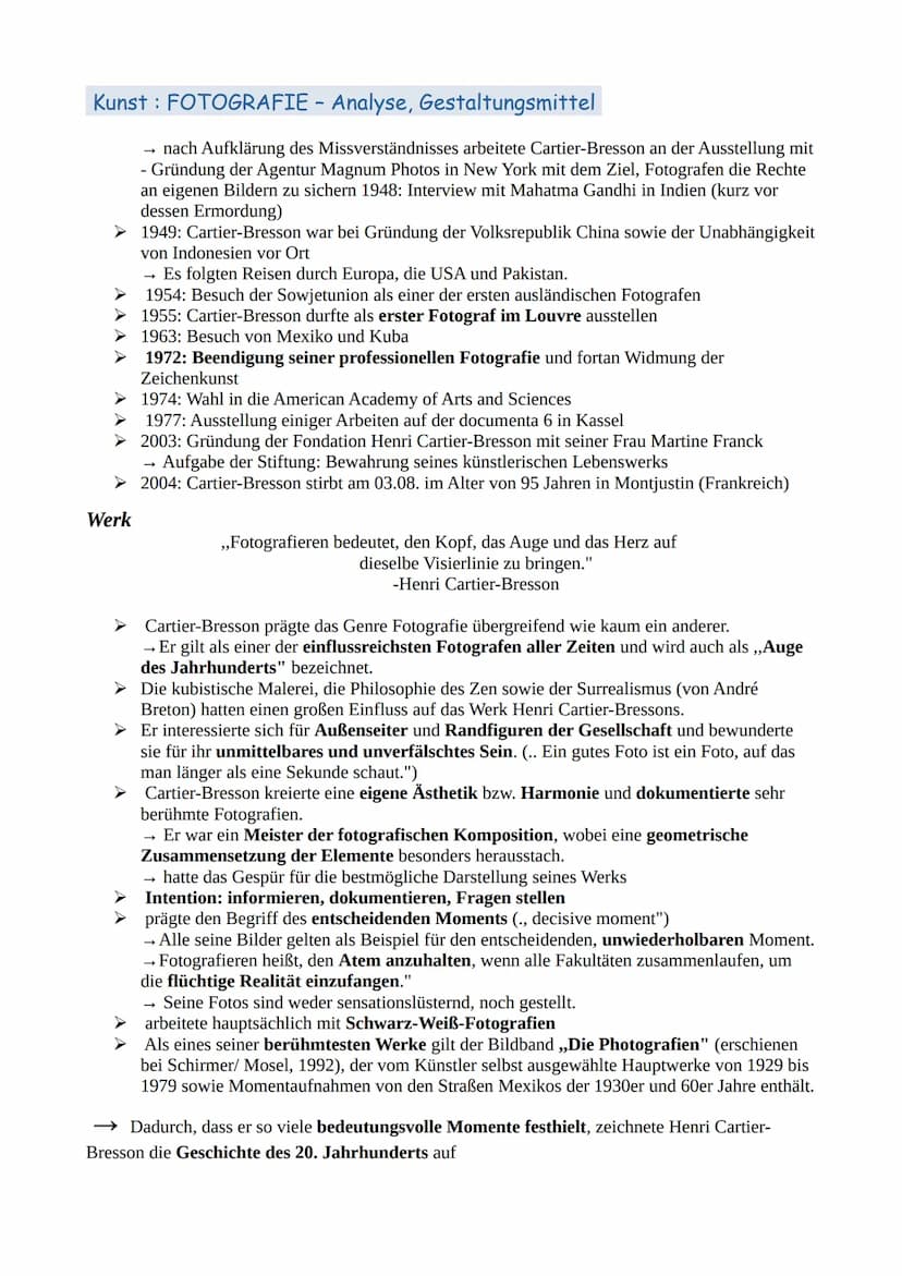Kunst: FOTOGRAFIE - Analyse, Gestaltungsmittel
1.Aufgabe: Beschreibung → was und wo?, geordnet, sachlich, präzise !!
Einleitung:
.Einleitung