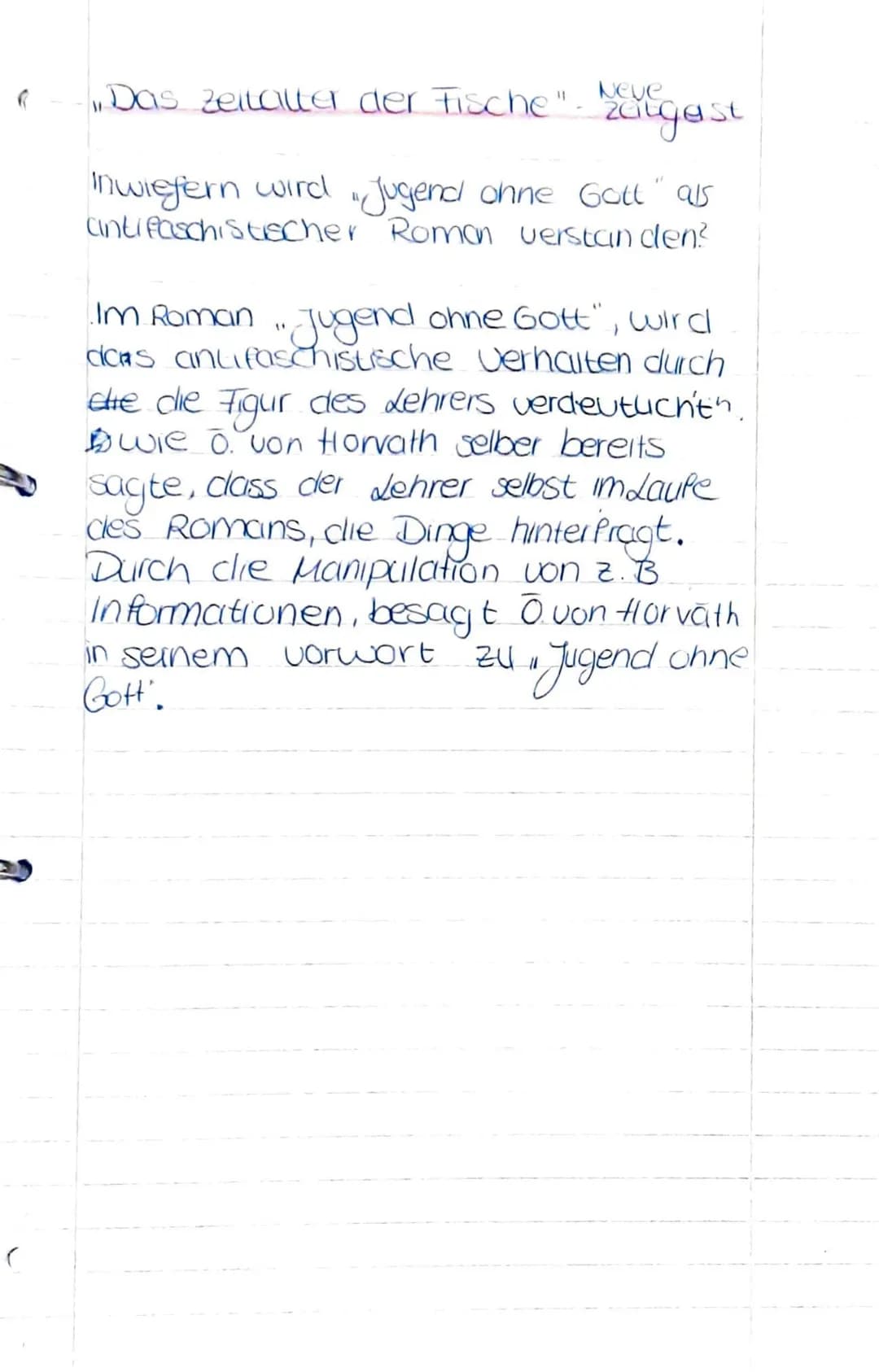 (
Das Zeitalter der Fische".
zeitgest
Inwiefern wird.Jugend ohne Gott" als
antifaschistischer Roman verstanden?
Im Roman... Jugend ohne Gott