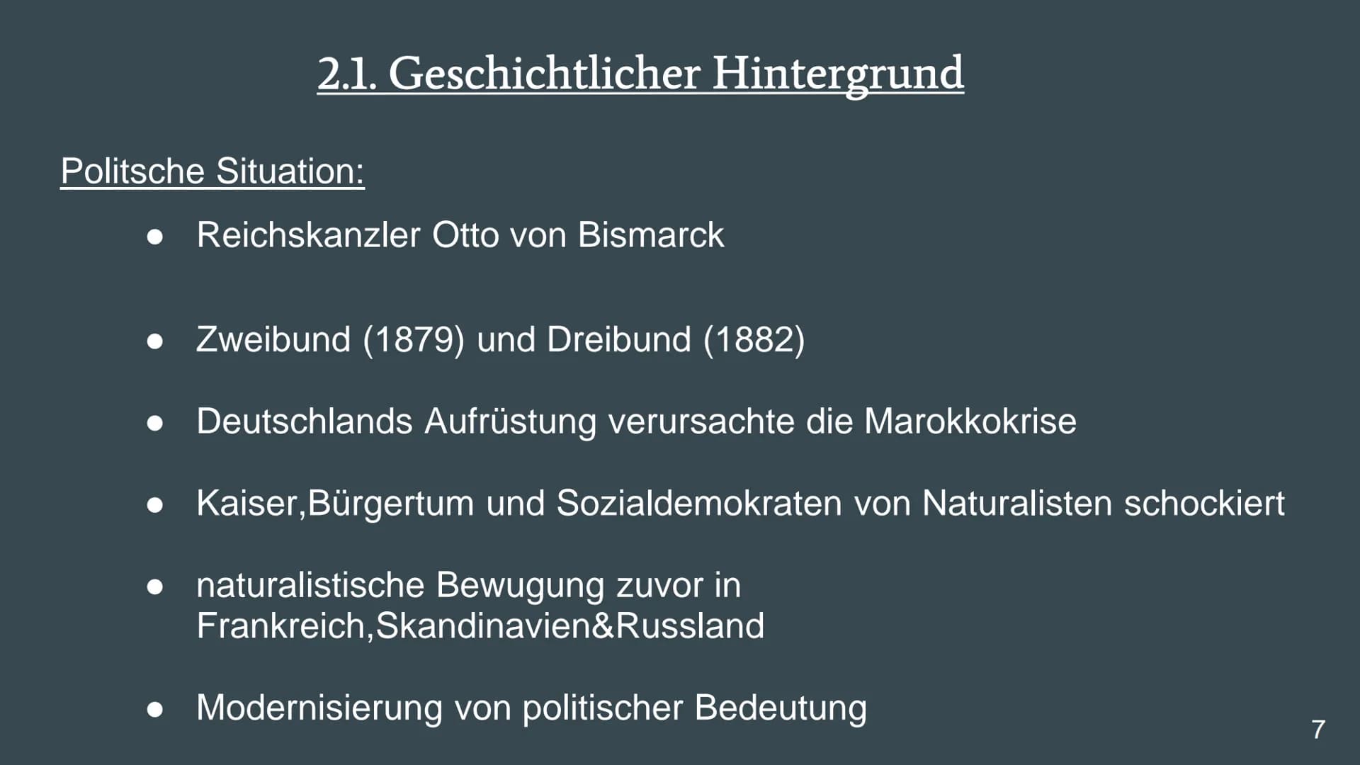 Literaturepoche:
Naturalismus
Eine Präsentation von
Deutsch
Emiy Günther
Frau Wittmer
10b
1 Gliederung
1. Allgemeines zur Epoche
2. Geschich