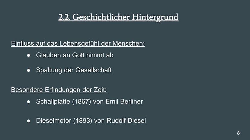 Literaturepoche:
Naturalismus
Eine Präsentation von
Deutsch
Emiy Günther
Frau Wittmer
10b
1 Gliederung
1. Allgemeines zur Epoche
2. Geschich