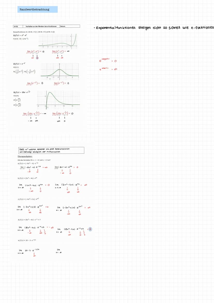 Exponentialfunktionen
Eigenschaften:
► für a> 1 exponentielle Zunahme
► für ac 1 exponentielle Abnahme
▸c entspricht dem Anfangsbestand flo)
