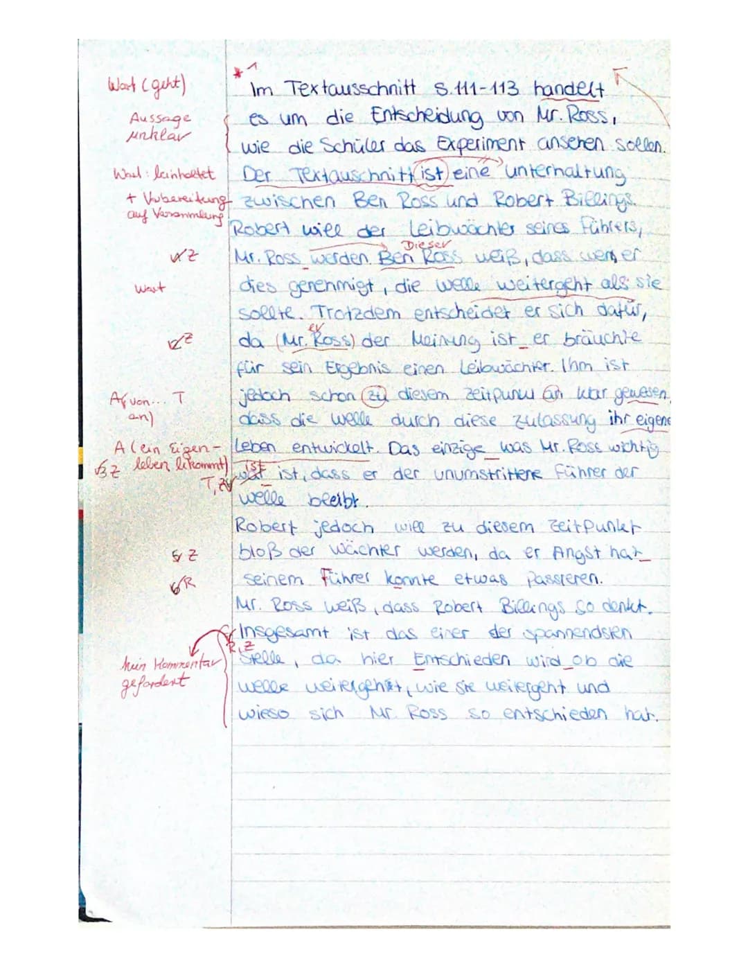 Klassenarbeit Nr.1
Deutsch EK, Jg. 10.
Thema: Inhaltsangabe einer ausgewählten Textstelle und Charakterisierung einer Figur aus
dem Roman "D