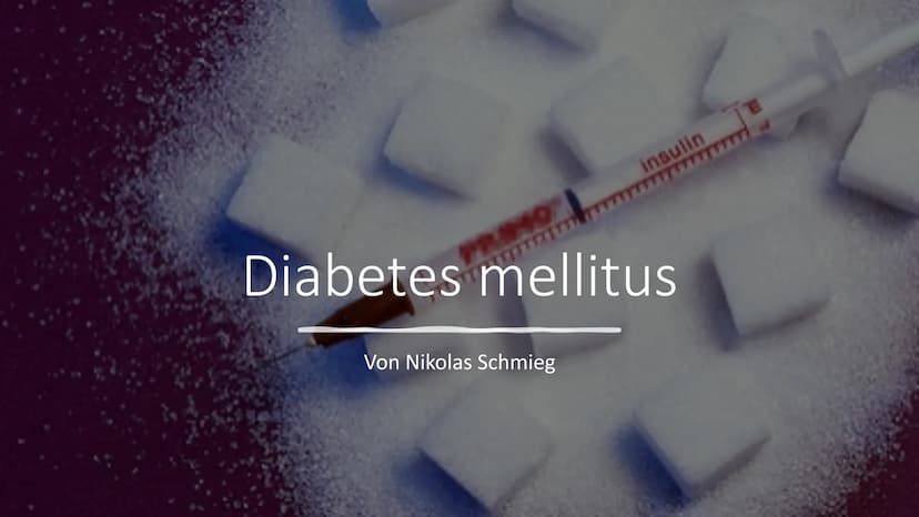  insulin
Diabetes mellitus
Von Nikolas Schmieg
E Was ist Diabetes
mellitus?
• griech. Staßaívelv= durchfließen
lat. mellitus honigsüß
• Haup