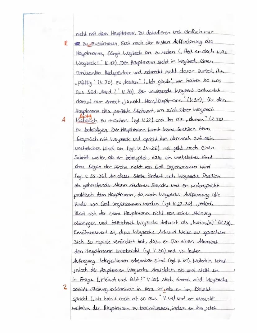 A) Inhaltliche Leistung
Kursarbeit 12/1/ Bewertungsbogen
(Georg Büchner: Woyzeck)
Inhaltliche Leistung Aufgabe 1
sinnvolle Einleitung
Die Sc