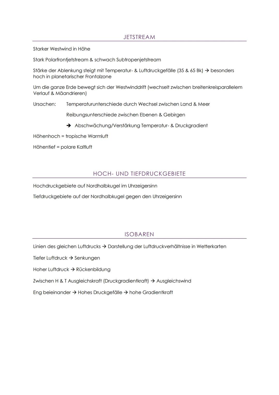 LUFTDRUCK
Mit Höhe weniger Anzahl von Luftteilchen pro Volumen → Dichte & Gewicht sinken
Luft wiegt und drückt nach unten & seitlich → Luftd