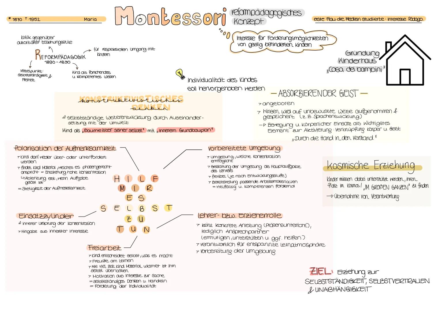 * 1670 1952

Kritik gegenüber
autoritärer Erziehungsstile

Maria

REFORMPÄDAGOGIK
1890-1830

Mittelpunkt:
Sevostständigkeit &
Freiheit

Mont