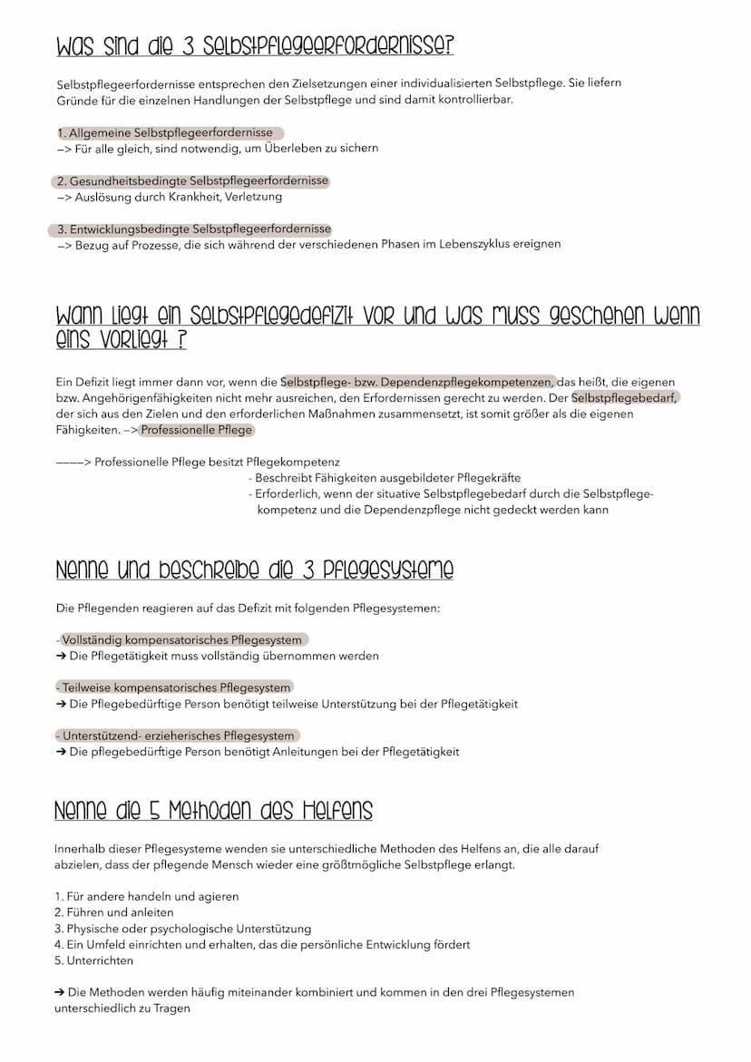 Das Pflegemodell
Dorothea
Wie definiert Orem den Menschen?
Orem geht davon aus, dass bei jedem Menschen eine kontinuierliche Selbsterhaltung