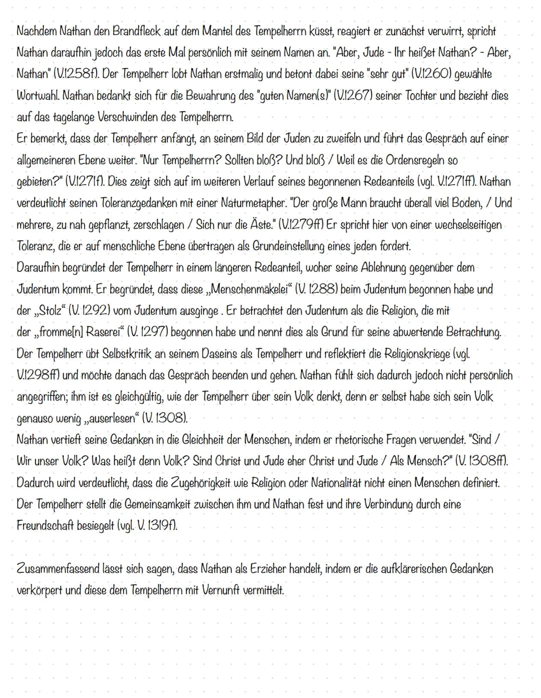 Nathan der Weise 2. Aufzug 5. Auftritt
In der vorliegenden Szene (2. Aufzug, 5. Auftritt) aus dem Drama ,,Nathan der Weise" von Gotthold Eph