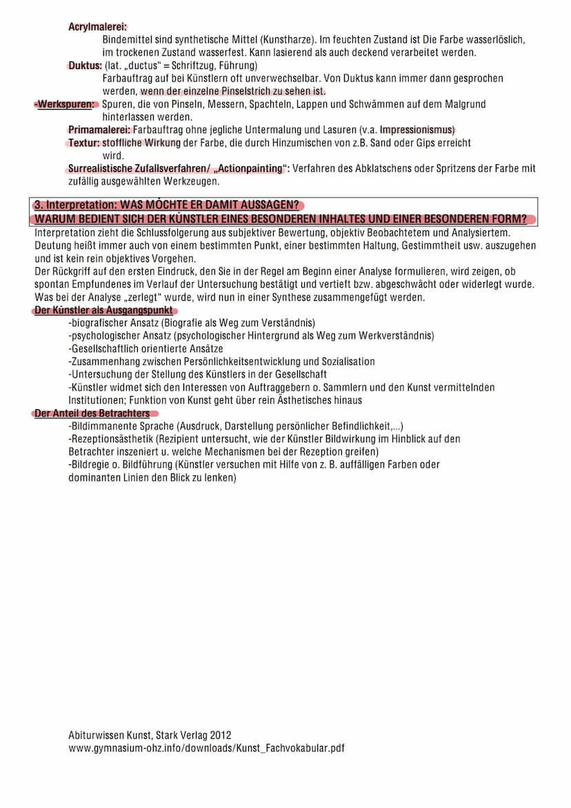 FACHVOKABULAR UND HILFEN ZUR BILDANALYSE
1. Beschreibung: WAS IST ZU SEHEN?
Beschreibung, Eindruck (Anmutungscharakter), Faktenwissen, eigen