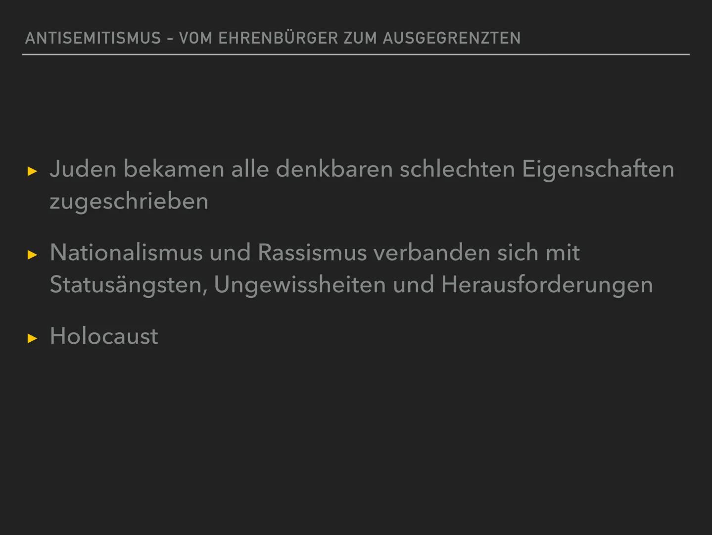 Antisemitismus
THEORO EN
- Rassentheorie
- ökonomische Theorie
- Außenseitertheorie
- Sündenbocktheorie
- Gottesmördertheorie
- Theorie des 