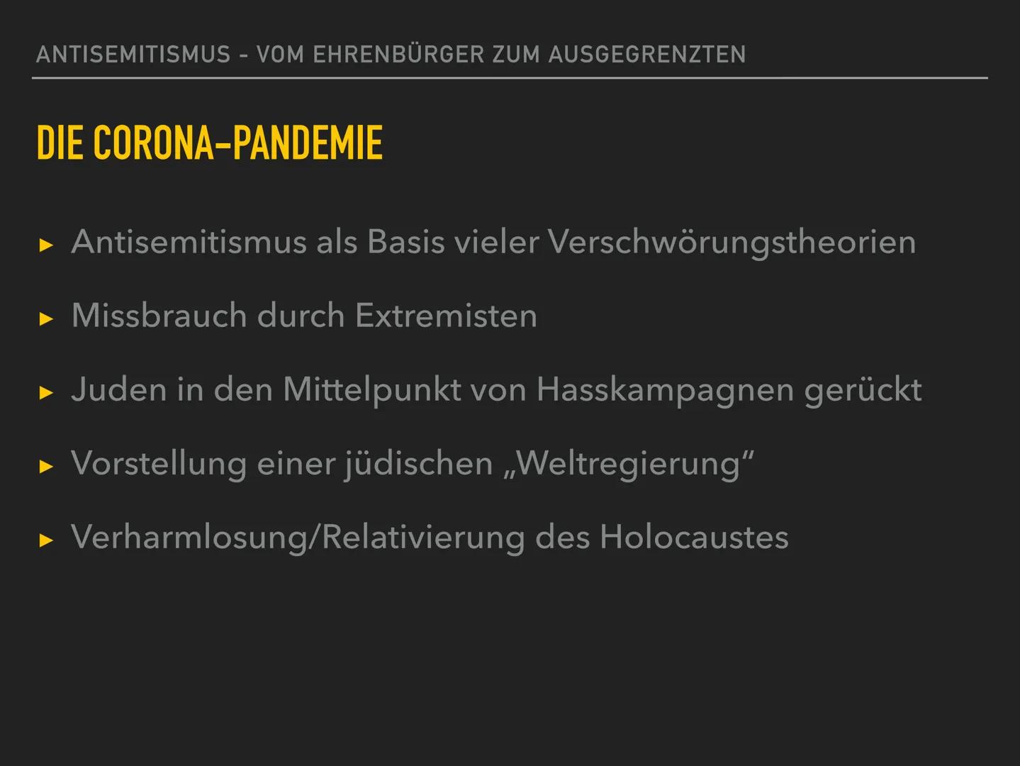 Antisemitismus
THEORO EN
- Rassentheorie
- ökonomische Theorie
- Außenseitertheorie
- Sündenbocktheorie
- Gottesmördertheorie
- Theorie des 