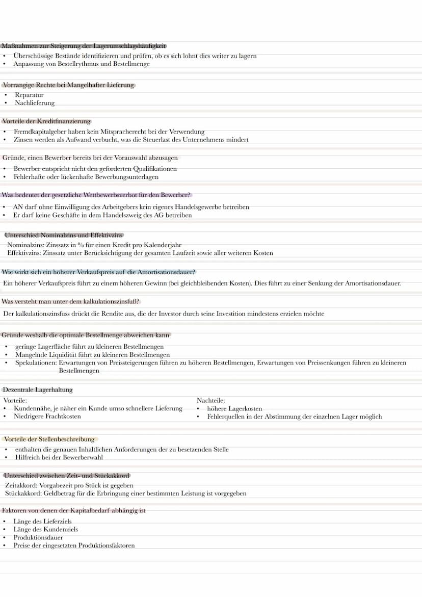 Häufig gestellte Fragen
2 Vorschläge um Kapitalbedarf zu verringern
Kundenziel verkürzen,
Lieferantenziel verlängern
Kritikpunkte der Kosten