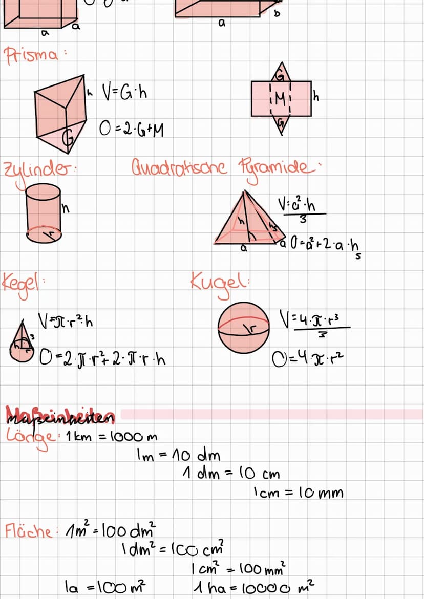 tebene piguren
Quadrat:
a
a
Dreieck:
។
A=a
u= 4.a
P
дос
Höhen und Kathetensatz:
b
h=p.9
Trapeze
d
"A=2h
d
u=a+b+c
a
a=cp
b² = c.q
a+c
aze.h
