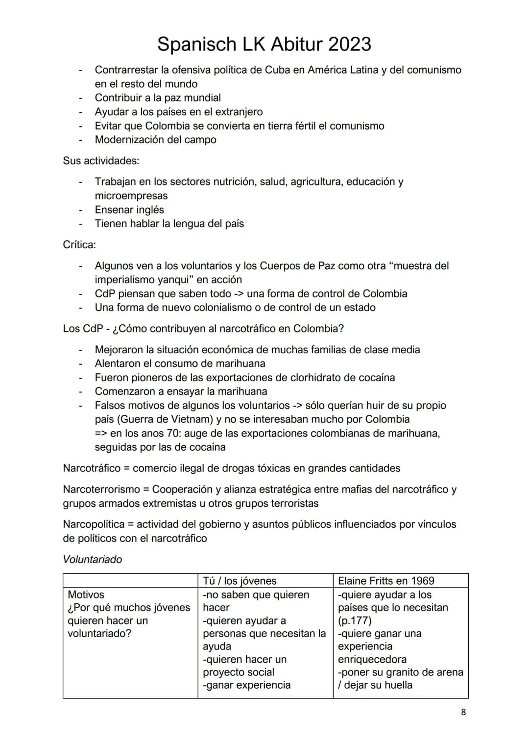 Spanisch LK Abitur 2023
1. El ruido de las cosas al caer - Juan Gabriel Vásquez (BUCH)
Los temas de la novela:
La criminalidad, especialment