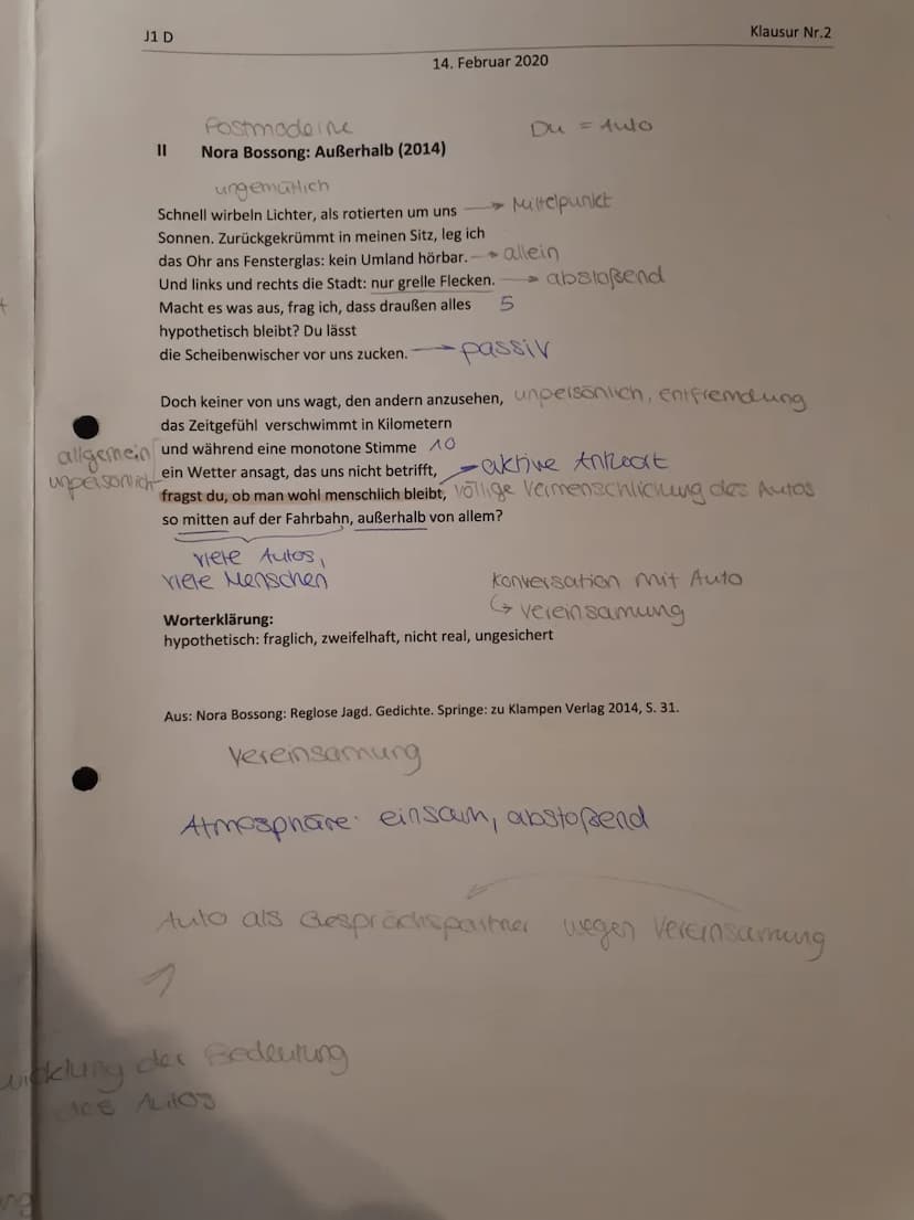 Mit dem Motiv des Autos beschäftigt sich Oskar
Kanehl in seinem Gedicht Auto " (1914). Auch
Nara Bassong greift dieses Thema in ihrem Gedian