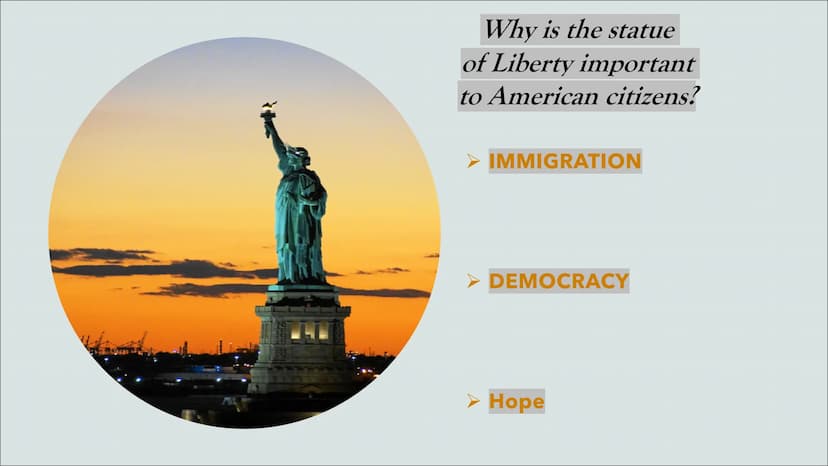 Immigration
Statue of Liberty
and Liberty Island
Presented by Al Massalmeh Btoul
*
(70012 à Structur:
1. What is the statue of liberty and l
