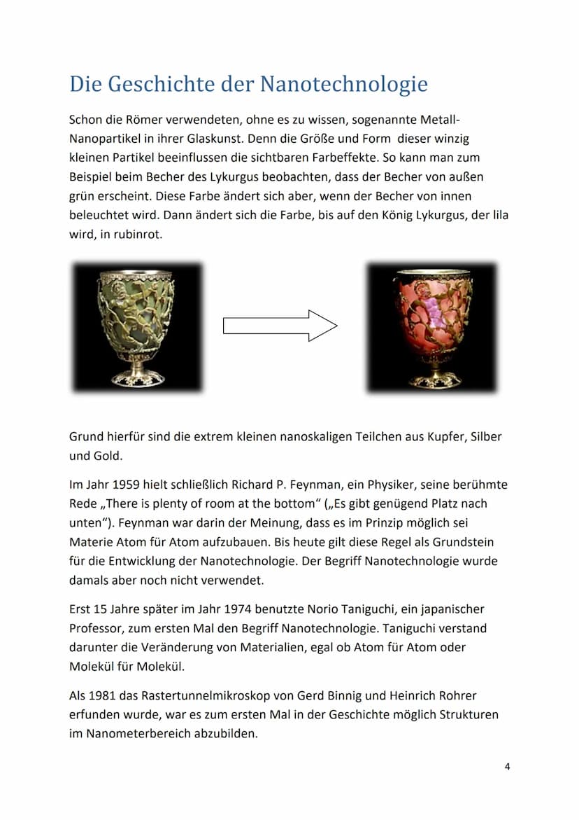 Nanotechnologie
Dokumentation
1 Inhaltsverzeichnis
Nanotechnologie
Definition...........
Die Geschichte der Nanotechnologie.
Der Lotuseffekt