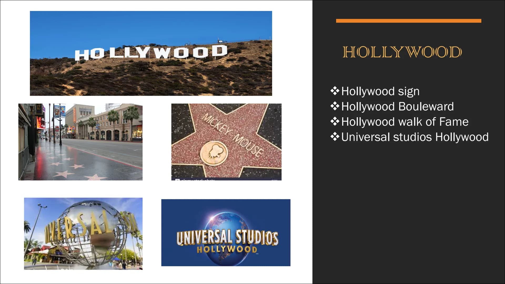 CALIFORNIA TABLE OF CONTENT
1. BASIC INFORMATION
2. ATTRACTINOS
3. HOLLYWOOD
4. YOSEMITE NATIONALPARK
5. GOLDEN GATE BRIDGE
6. GOLDEN GATE P