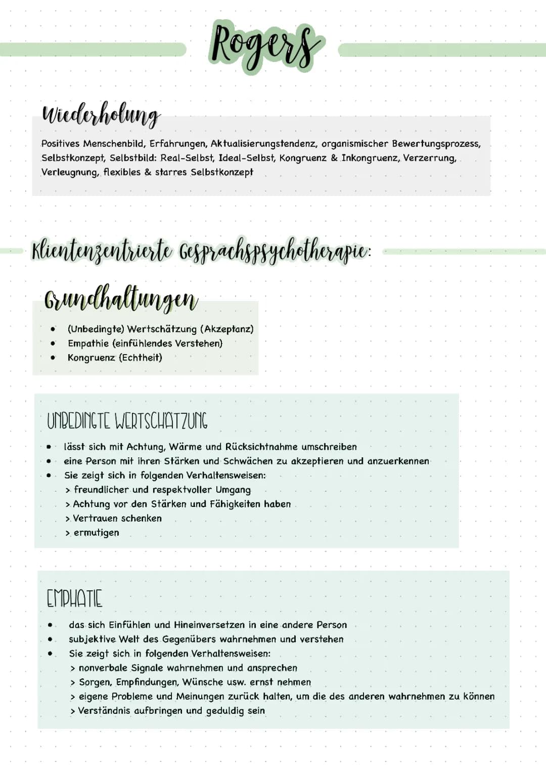 Die personenzentrierte Theorie (Rogers) 