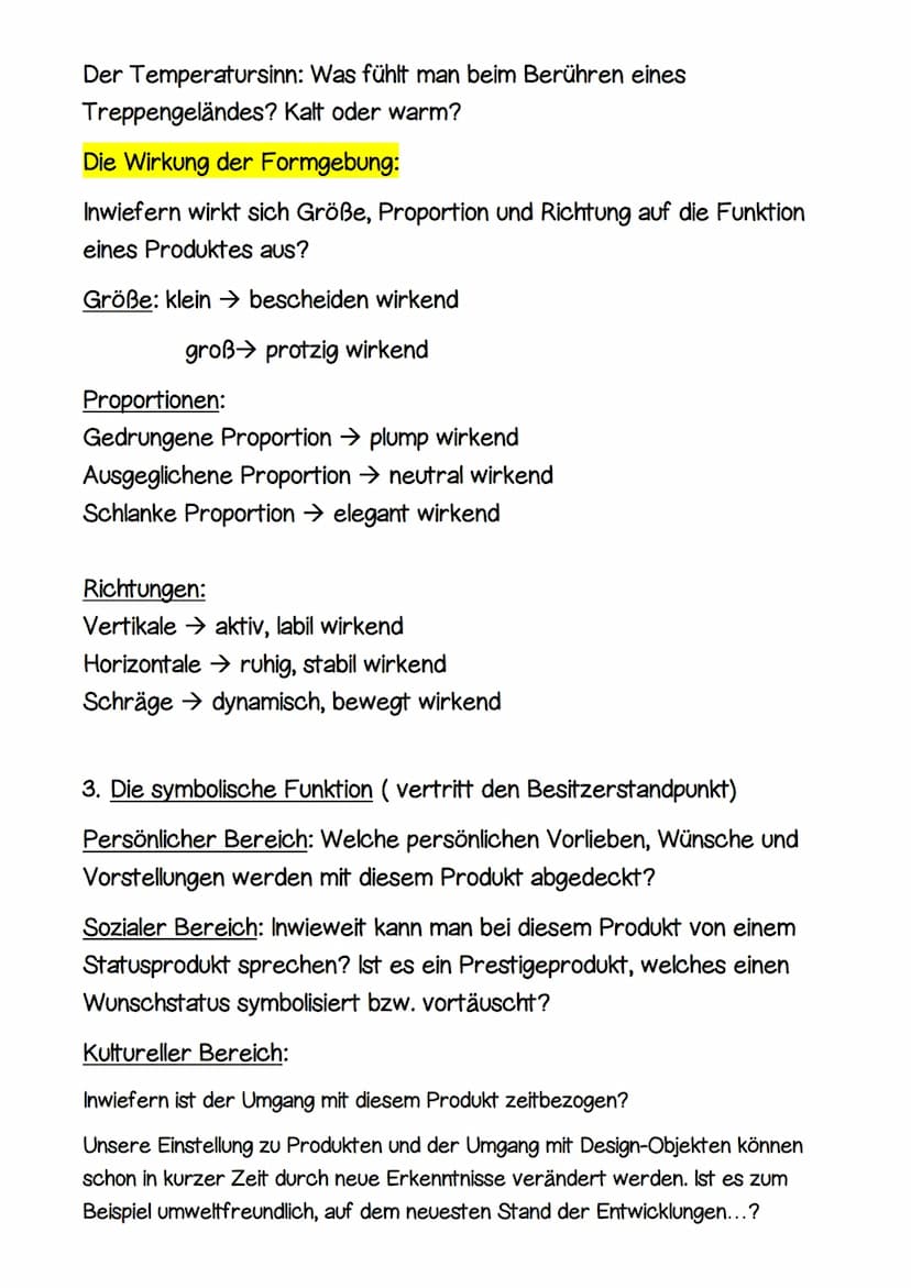 Analyse und Bewertung von Design-Obiekten
Drei grundlegende Funktionen:
1. Die praktische Funktion (vertritt den Benutzerstandpunkt)
• Erfül