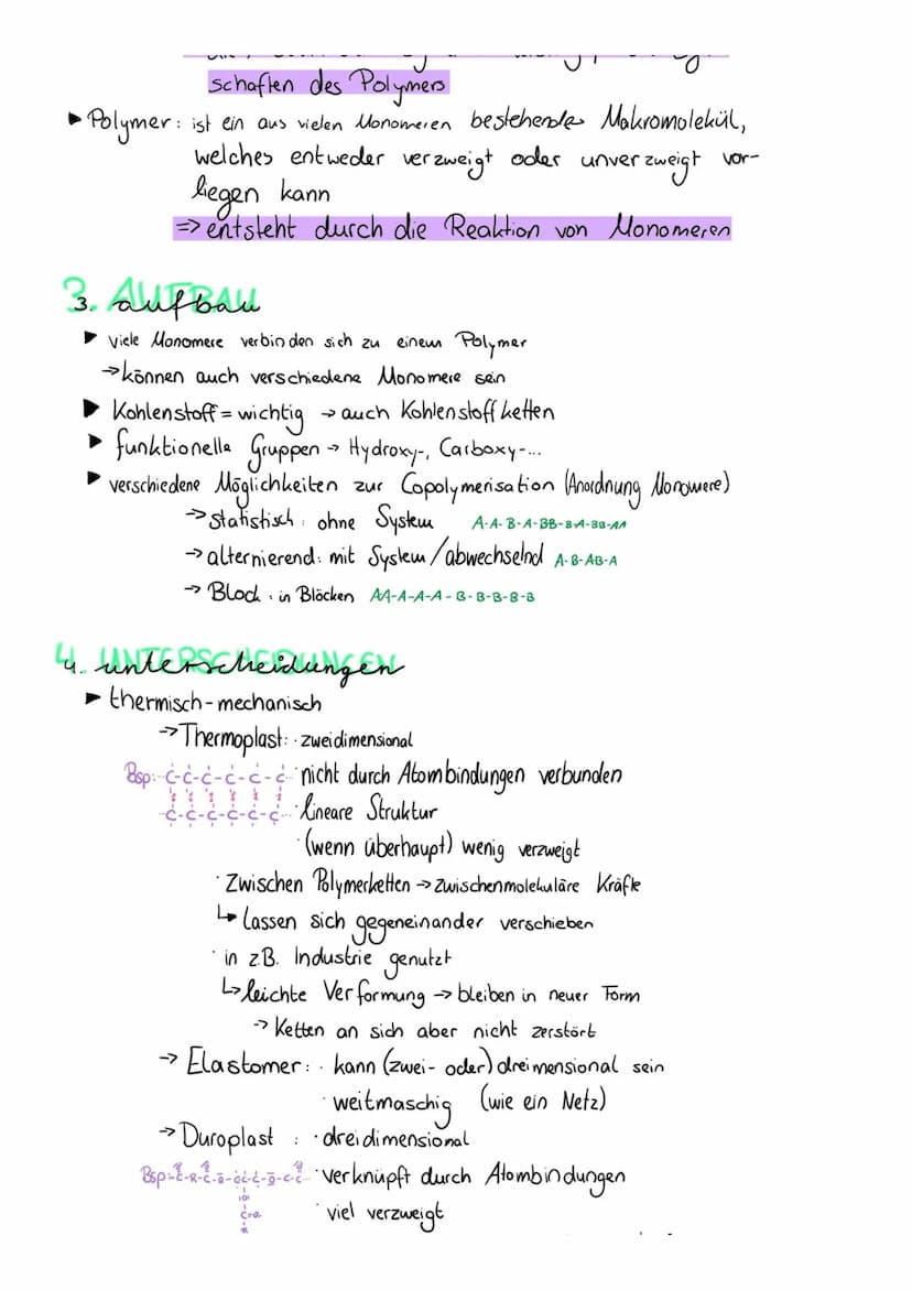 OC3: Kunststoffe
1. übersicht
(nach Maß Einteilung: Thermoplast
·
• Elastomer
Gefahren + Chancen
· Vorteilige/nachteilige)
Eigenschaften
Gef