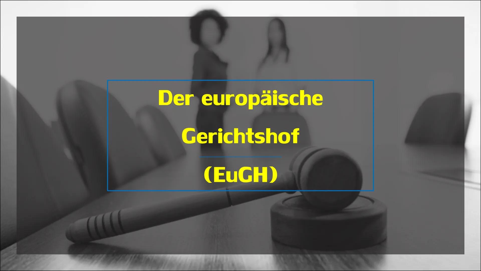 Der europäische
Gerichtshof
(EuGH) 01 Allgemeine Informationen
03 Zusammensetzung
05
Inhaltsverzeichnis
Die wichtigsten Klagearten
02 Aufgab