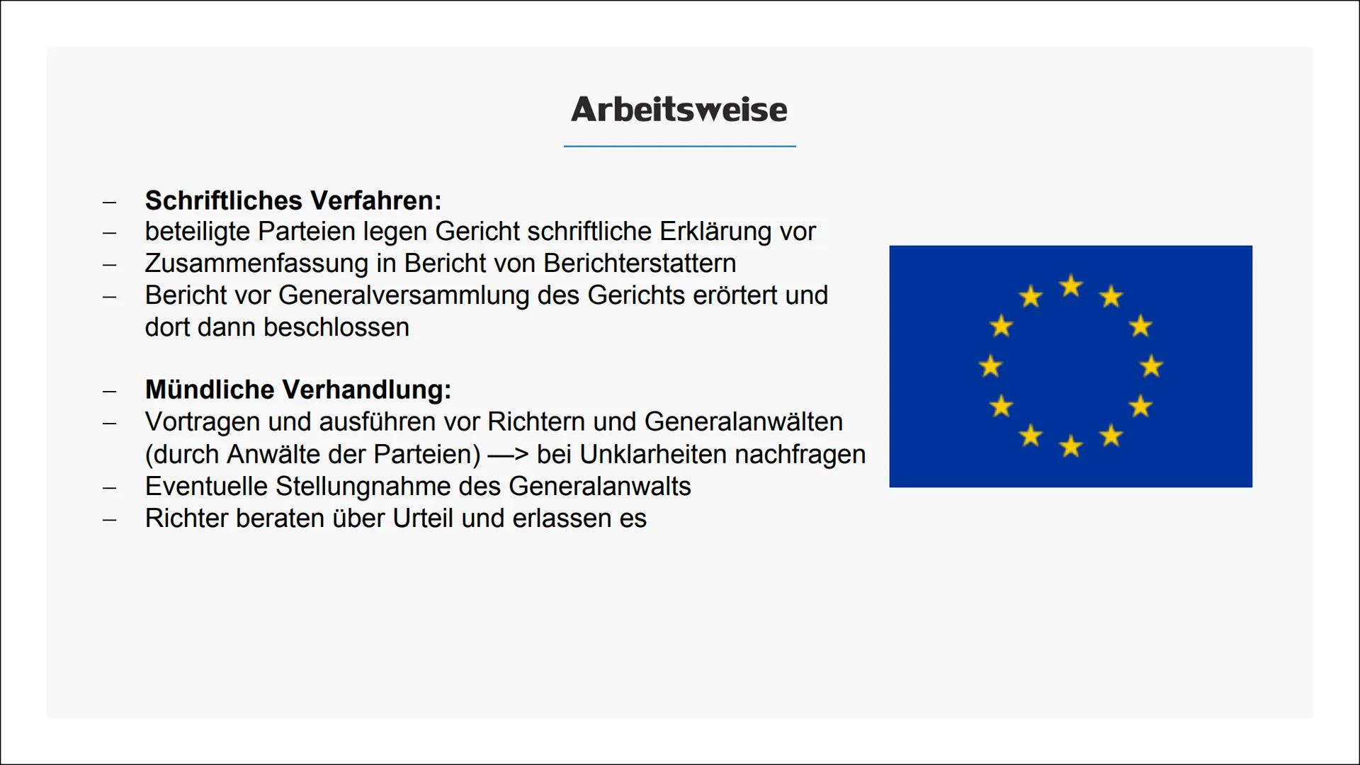 Der europäische
Gerichtshof
(EuGH) 01 Allgemeine Informationen
03 Zusammensetzung
05
Inhaltsverzeichnis
Die wichtigsten Klagearten
02 Aufgab