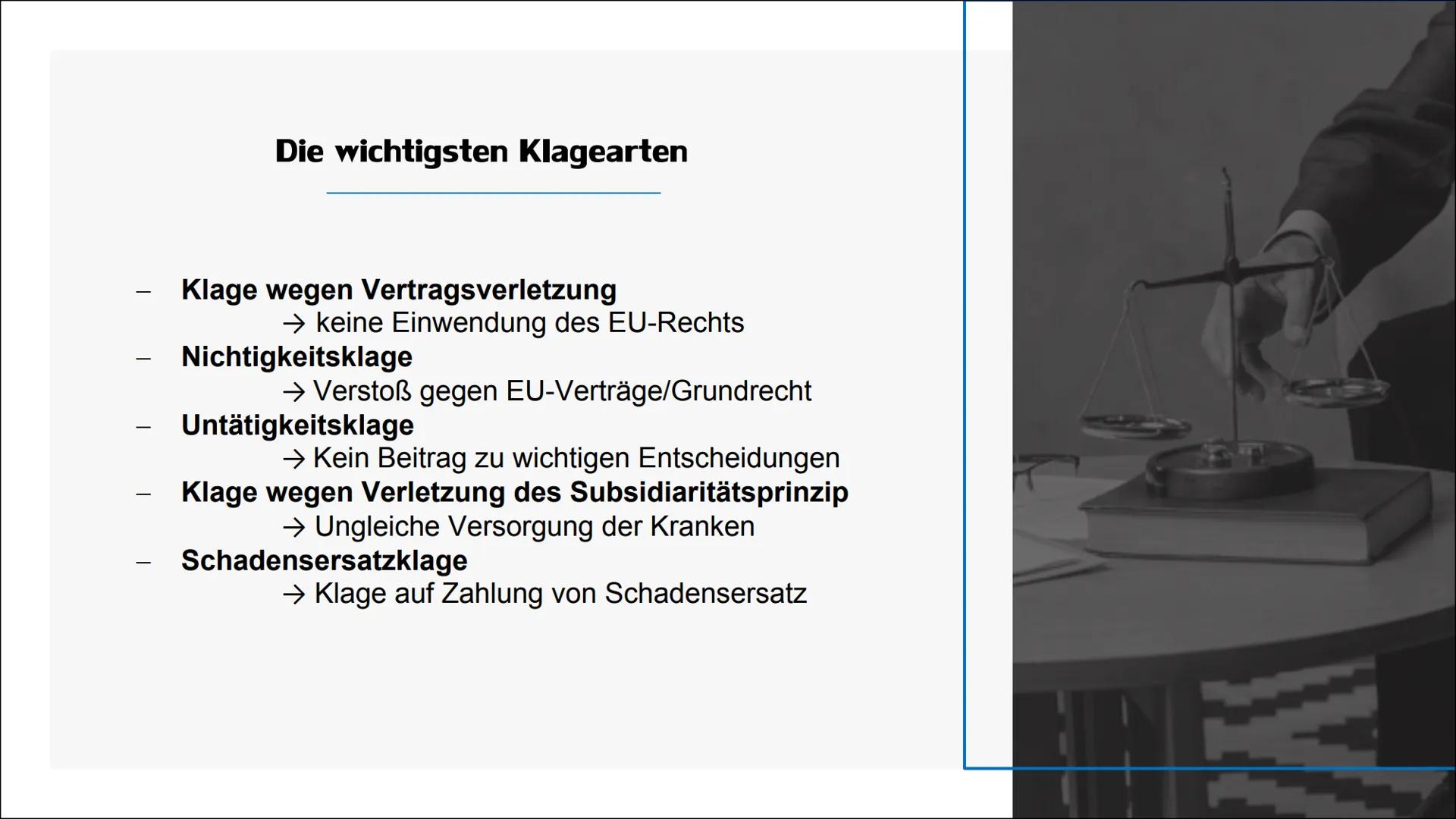 Der europäische
Gerichtshof
(EuGH) 01 Allgemeine Informationen
03 Zusammensetzung
05
Inhaltsverzeichnis
Die wichtigsten Klagearten
02 Aufgab