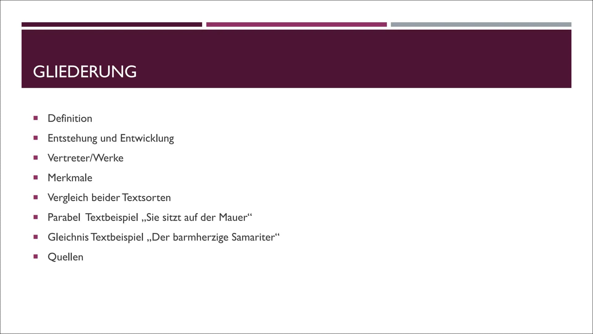 x²
PARABEL & GLEICHNIS
Gleichnisse
Der Glaube an die Wahrheit
Abenteuer der Bibel (24) Parabel: Epische Kurzform, in denen am Beispiel eines