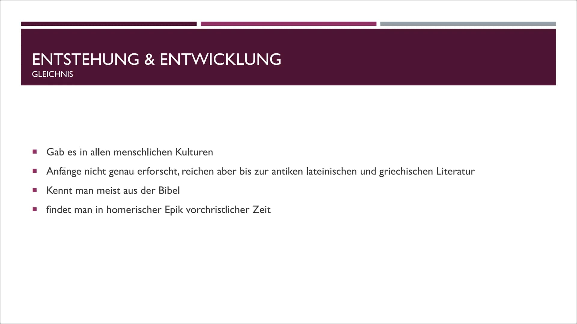 x²
PARABEL & GLEICHNIS
Gleichnisse
Der Glaube an die Wahrheit
Abenteuer der Bibel (24) Parabel: Epische Kurzform, in denen am Beispiel eines