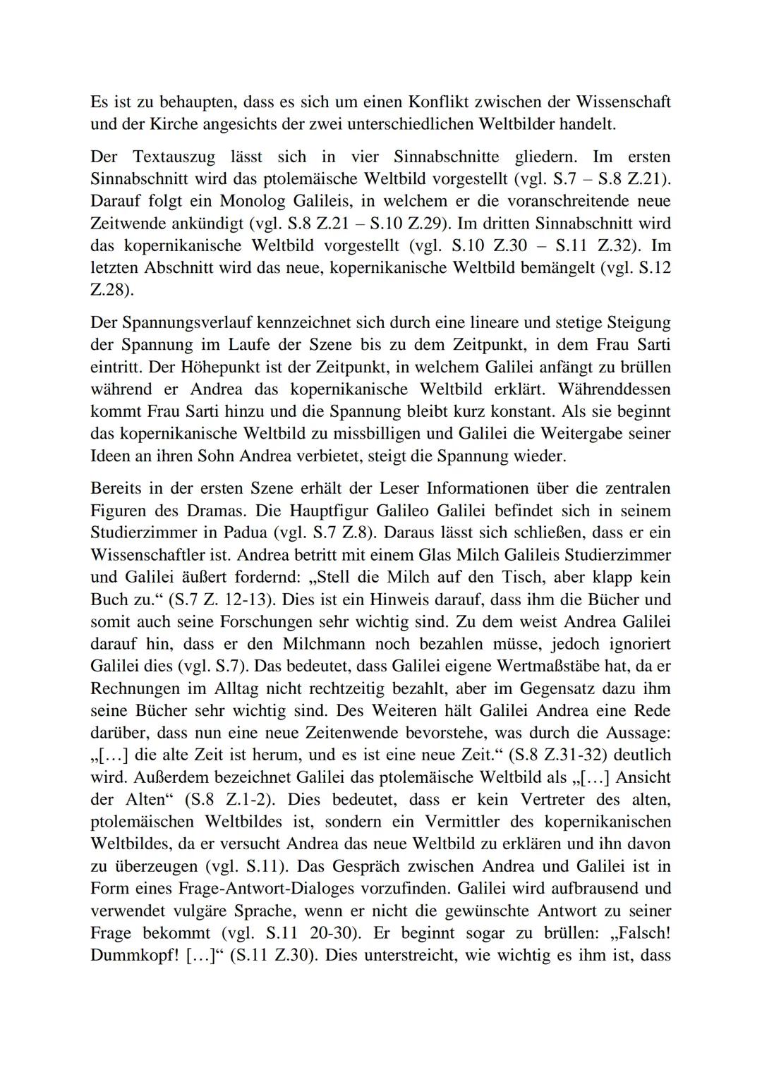 Datum: 07.11.2021

Szenenanalyse: „Leben des Galilei" Bertolt Brecht (S.7 - S.12 Z.28)

Der Textauszug ist ein Drama, welches den Titel „Leb