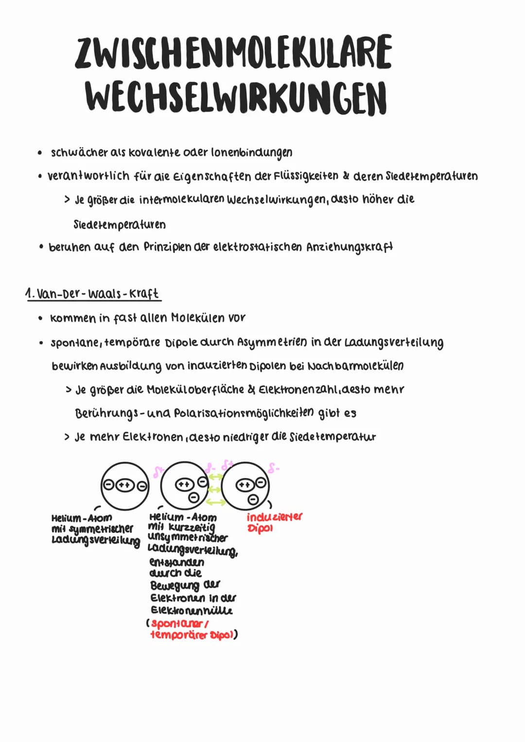 • Dipol: Teilchen mit zwei entgegengesetzte Pole (positiv & negativ)
• Unpolare Bindung: Bindung mit symmetrischer Elektronendichteverteildu