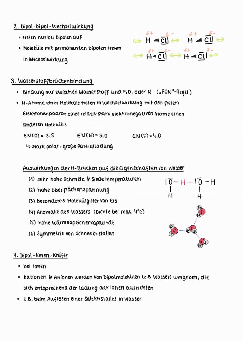 • Dipol: Teilchen mit zwei entgegengesetzte Pole (positiv & negativ)
• Unpolare Bindung: Bindung mit symmetrischer Elektronendichteverteildu