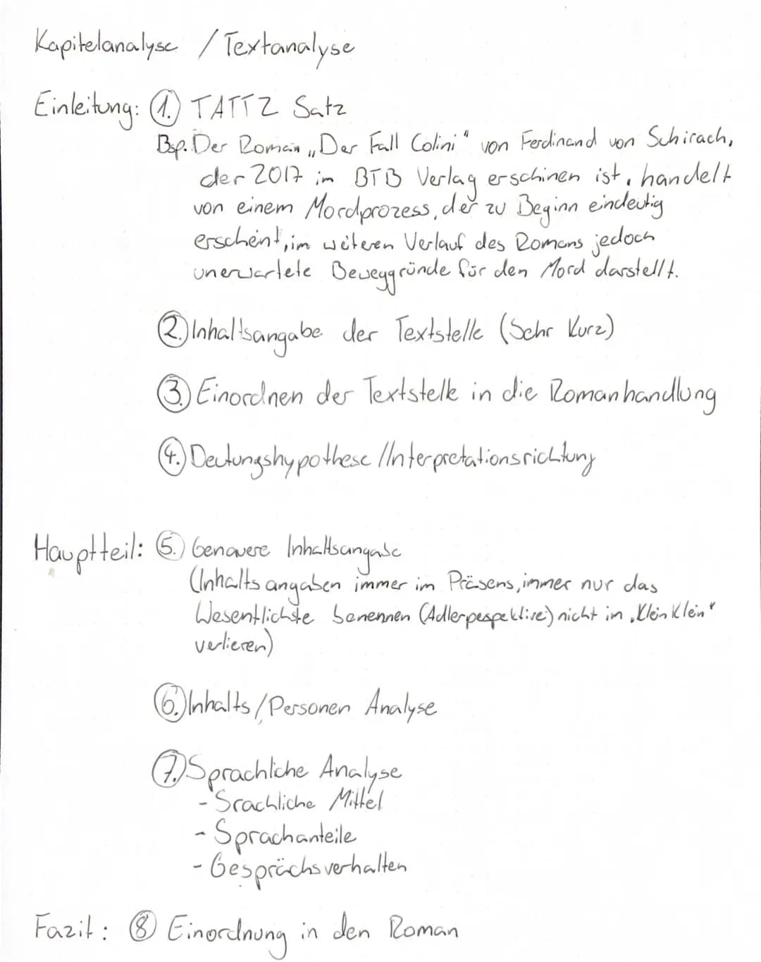 Der Fall Collini: Unterrichtsmaterial, Zusammenfassungen und Charakterisierungen