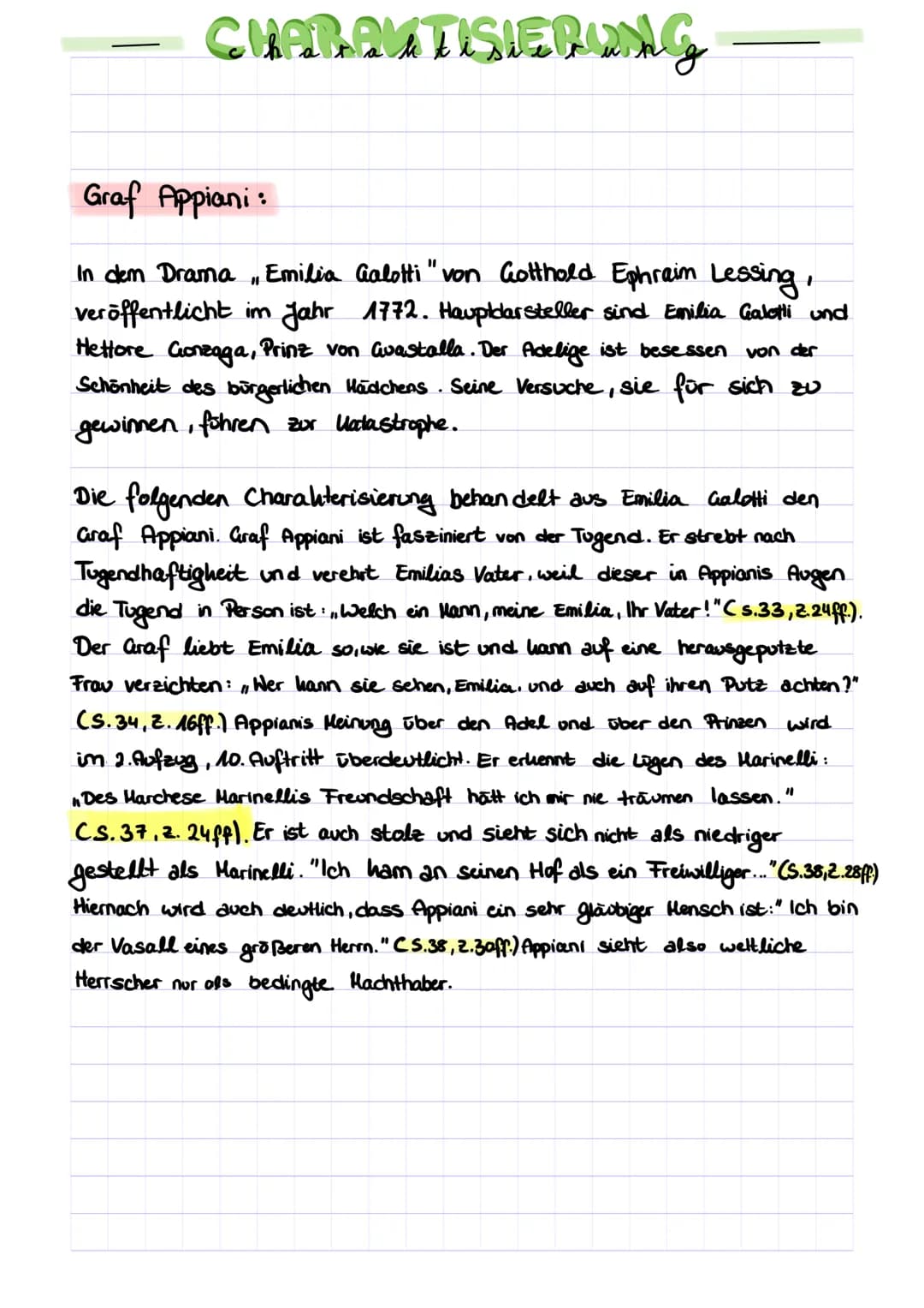 CHARAKTISIERUNG
Graf Appiani:
In dem Drama , Emilia Galotti"von Gotthold Ephraim Lessing,
veröffentlicht im Jahr 1772. Hauptdarsteller sind 