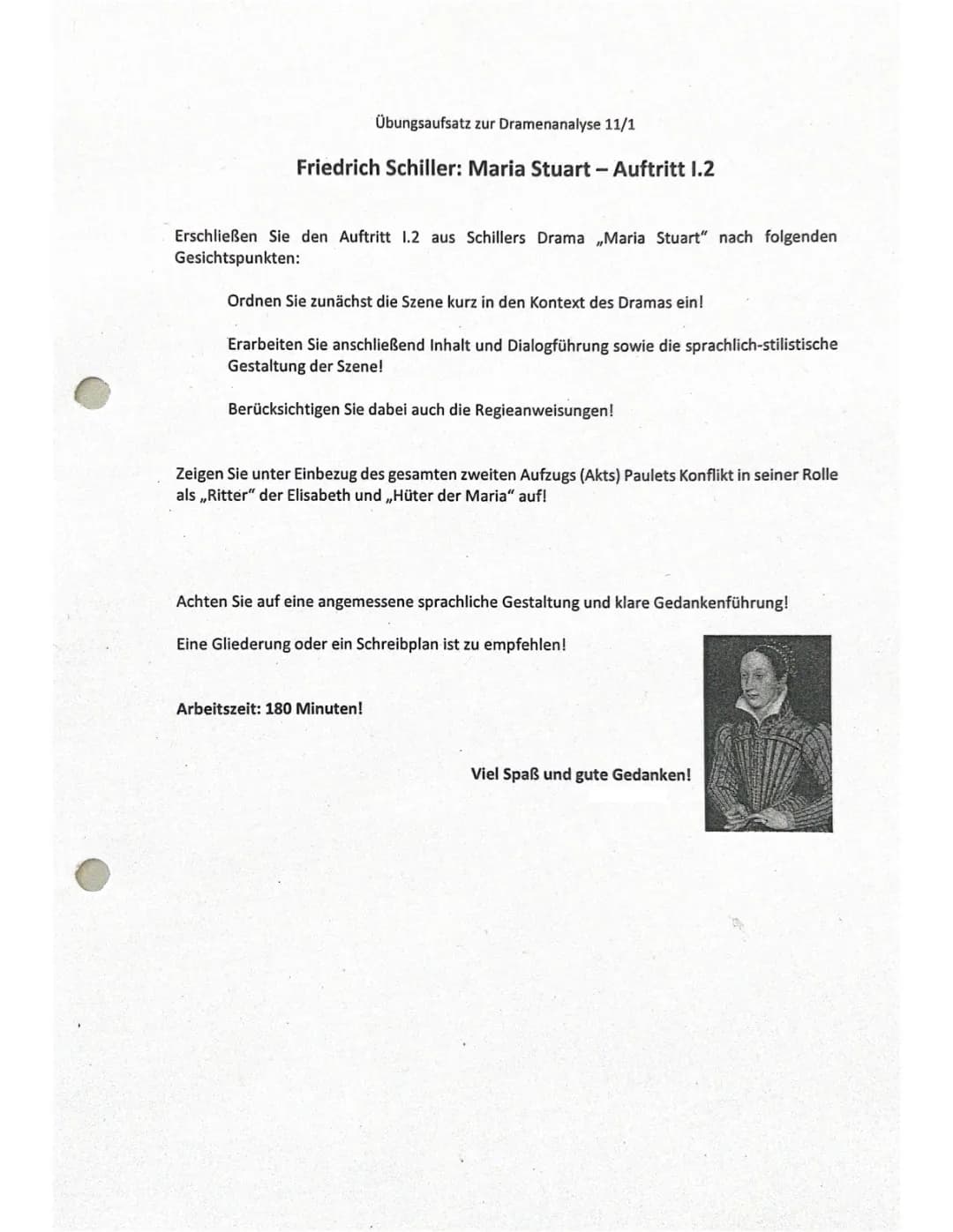 Dramenanalyse zu Maria Stuart (I, 2)
