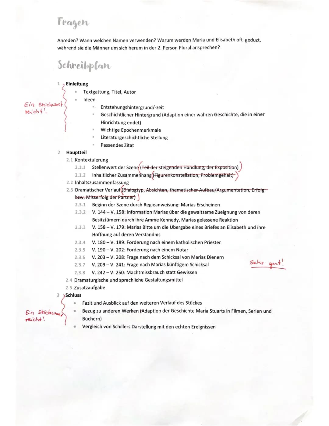 Übungsaufsatz zur Dramenanalyse 11/1
Friedrich Schiller: Maria Stuart - Auftritt 1.2
Erschließen Sie den Auftritt 1.2 aus Schillers Drama ,,