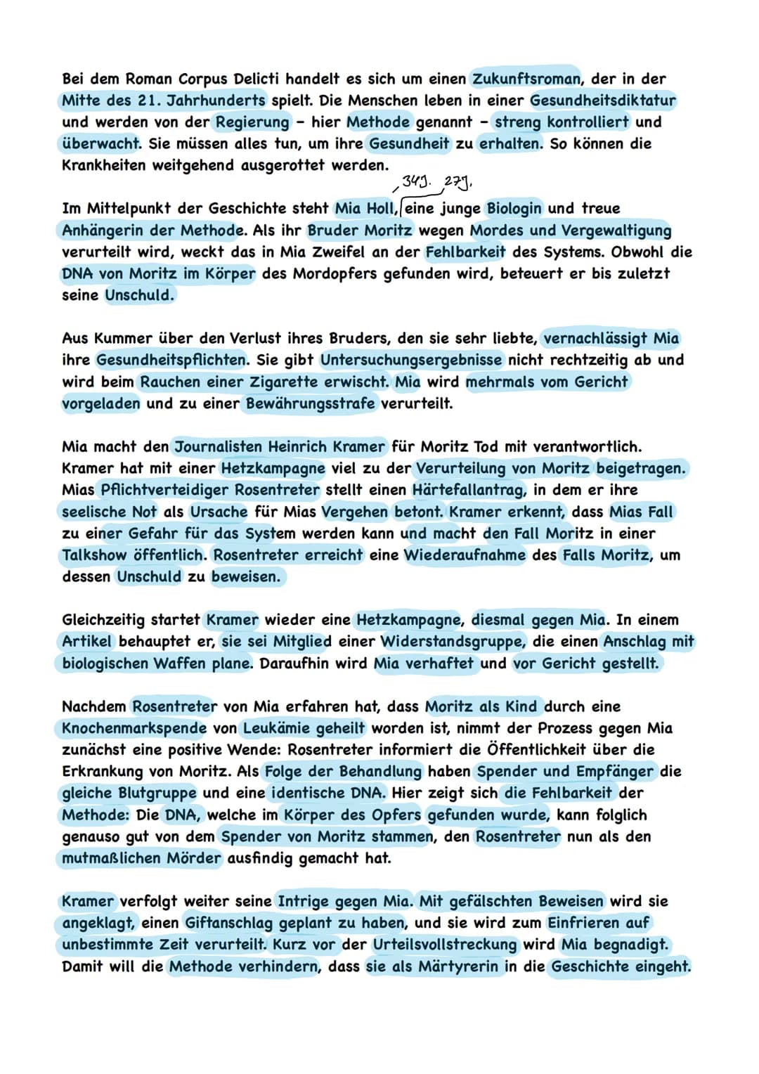 Bei dem Roman Corpus Delicti handelt es sich um einen Zukunftsroman, der in der
Mitte des 21. Jahrhunderts spielt. Die Menschen leben in ein