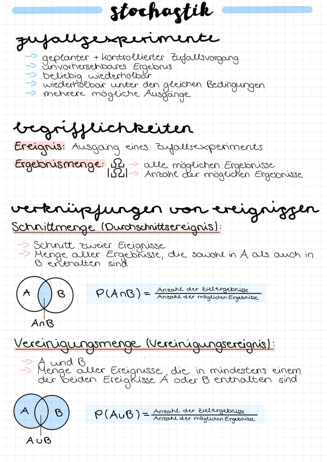 stochastik
zufallgexperimente
^^^^^
geplanter + kontrollierter Zufallsvorgang
unvorhersehbares Ergebonis.
beliebig wiederholbar
wiederholbar