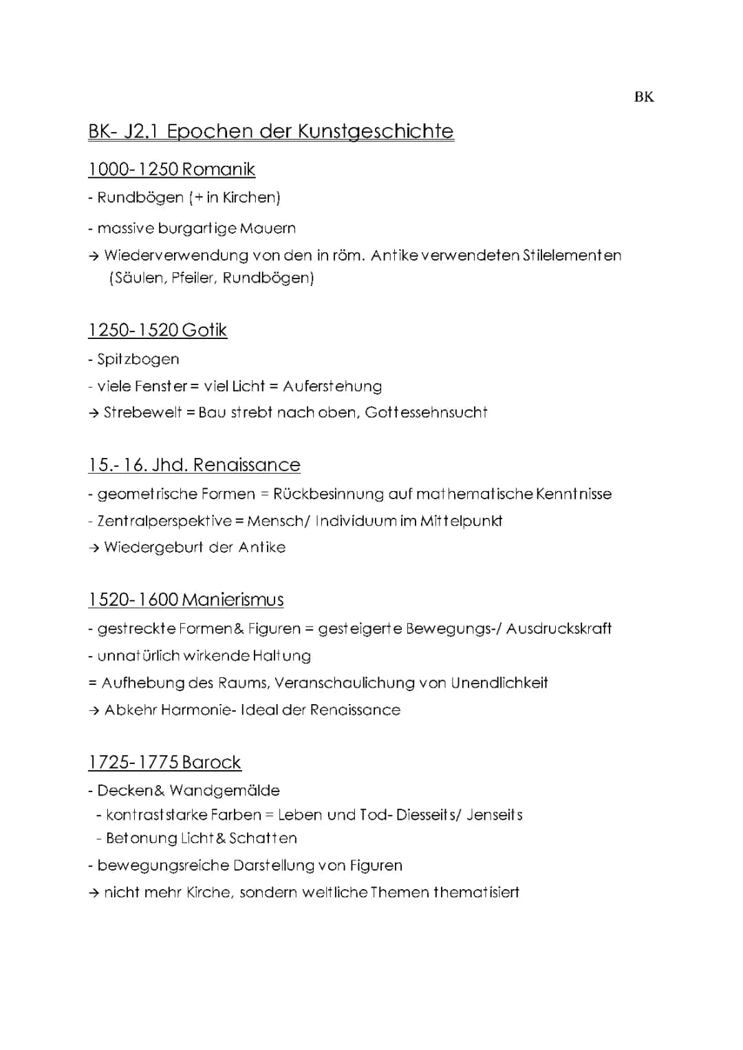Epochen der Kunstgeschichte