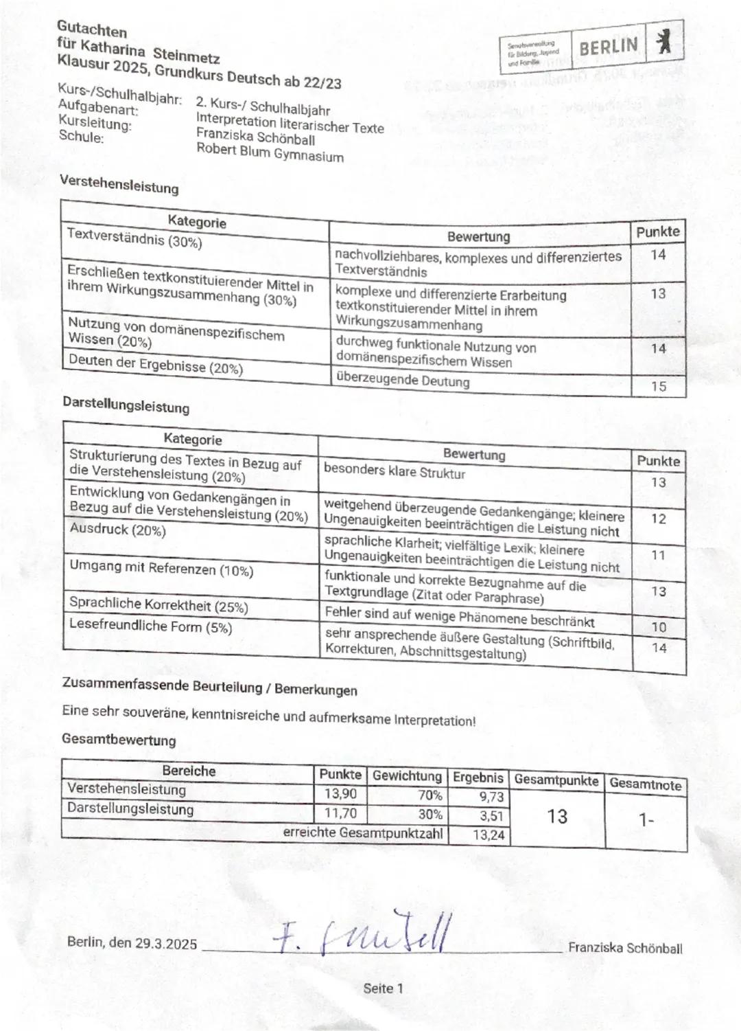 # Deutsch

# Grundkurs 05  Q2  Semesterklausur     12. März 2025     Name: _Katharina Schimmel_

# Thema: „Der Hof ist nicht der Ort, Moral 