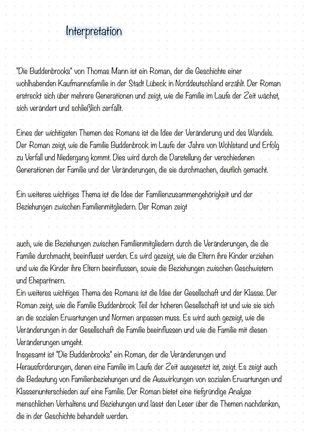 # Kapitelzusammenfassung "Buddenbrooks" von Thomas Mann

Kapitel 1: Einleitung

- In diesem Kapitel wird die Familie Buddenbrook vorgestellt