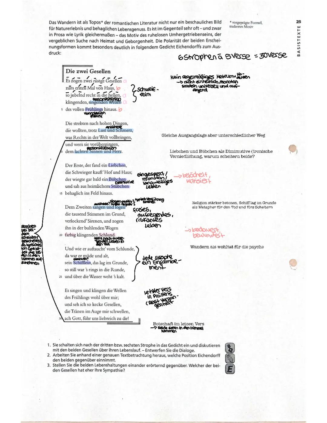 Die zwei Gesellen Analyse: PDF, sprachliche Mittel, Kadenz und Epoche