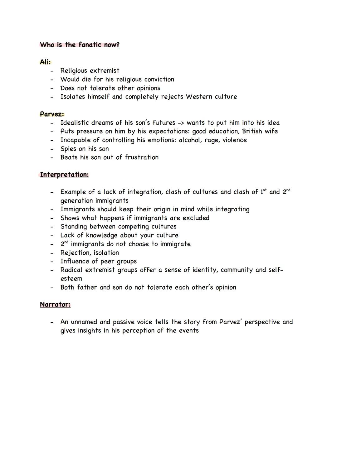 # Hanif Kureishi - My Son the Fanatic - Q2

Historical background:
- After WW2 many Indian and Pakistani immigrants came to Britain
- After 