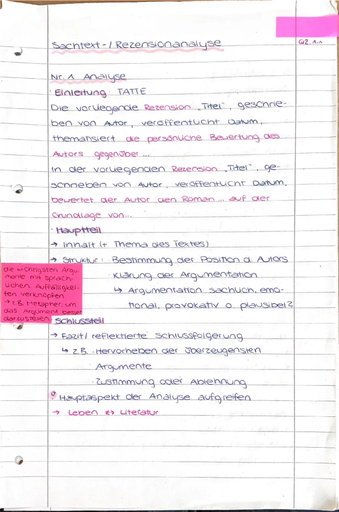 Deutsch Rezensionanalyse - Heimsuchung von Jenny Erpenbeck