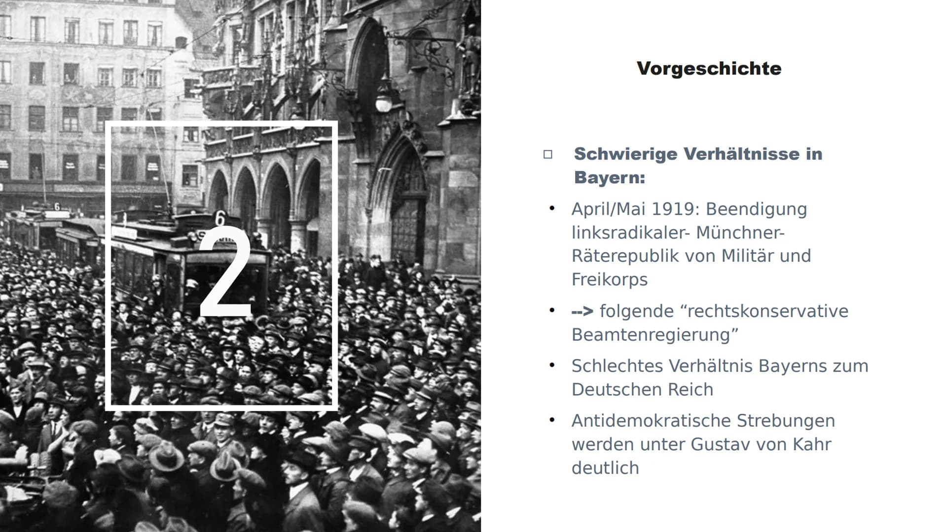 Der Hitlerputsch HOLD
PR
m
6
Sendling
Gliederung
1. Allgemeines
2. Vorgeschichte
3. Verlauf des Putsches
4. Folgen und Bedeutung
5. Quelle A
