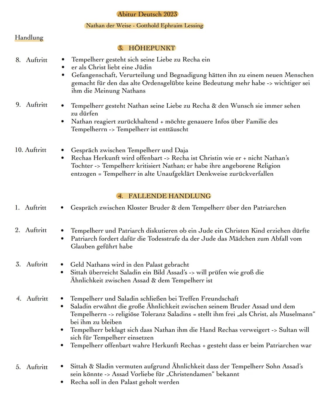 Themen:
●
●
●
●
●
●
●
Pyramidaler Aufbau eines Dramas
Epochenzugehörigkeit
Handlung
Figuren/ Charakterisierung
Abitur Deutsch 2023
Nathan de
